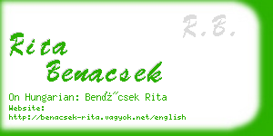 rita benacsek business card